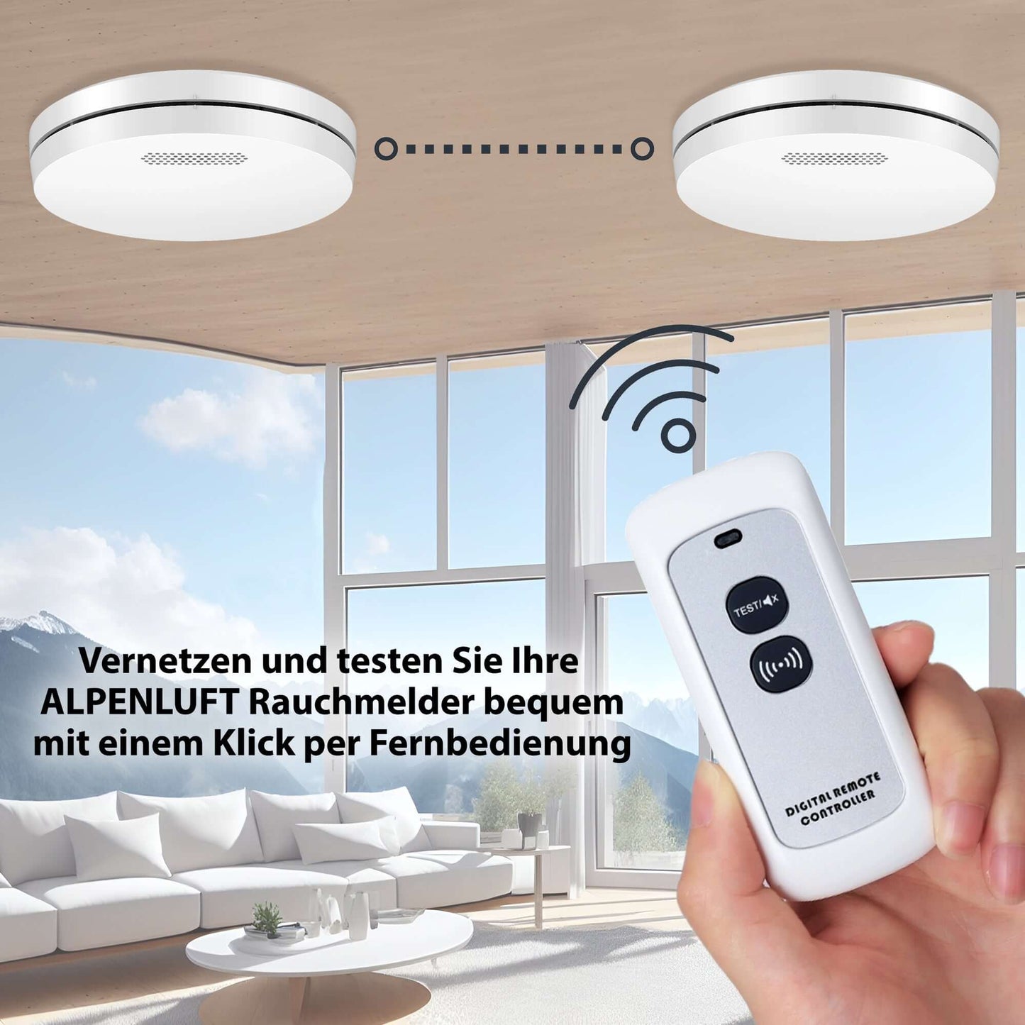 ALPENLUFT Rauchmelder Fernbedienung Anwendung