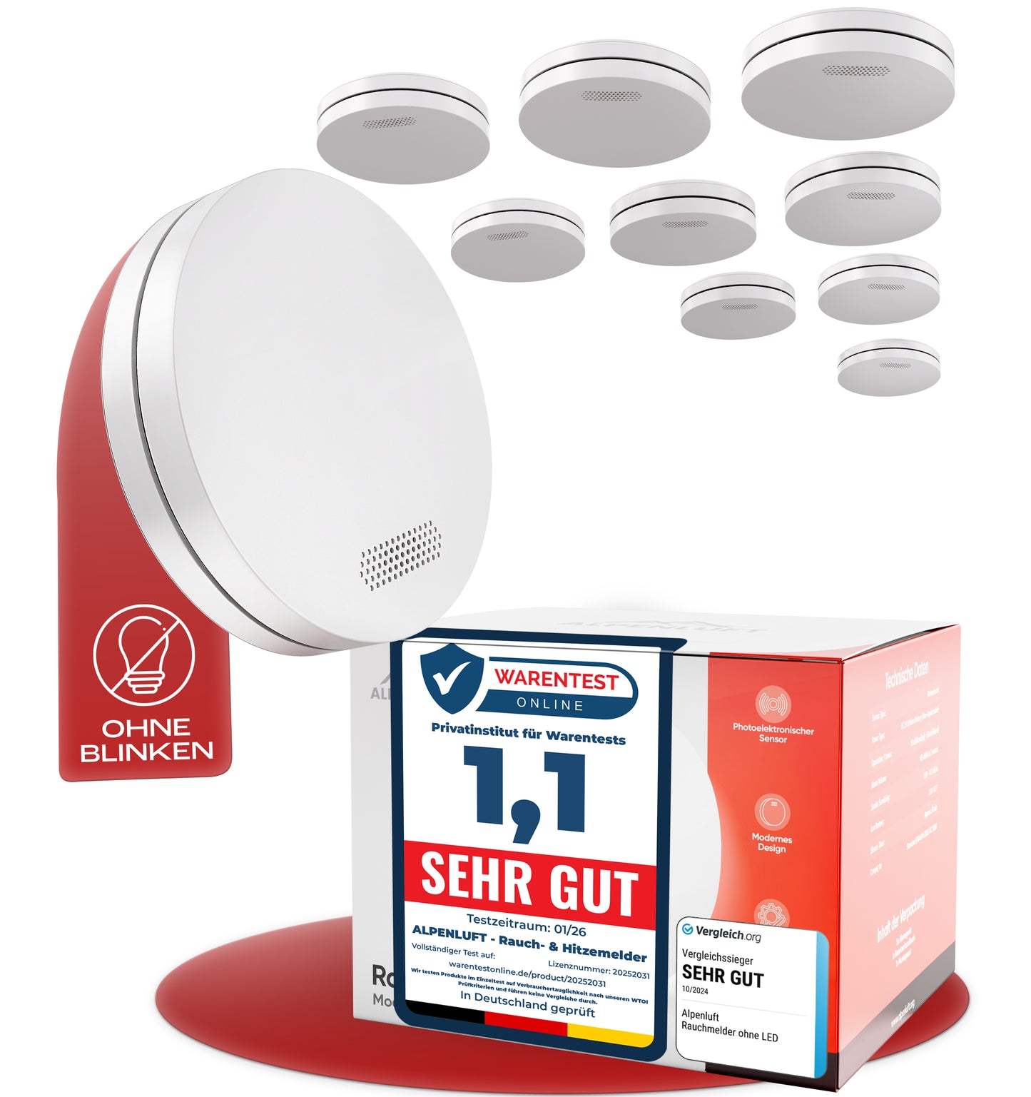 Rauchmelder Standalone 10er Set Hauptbild
