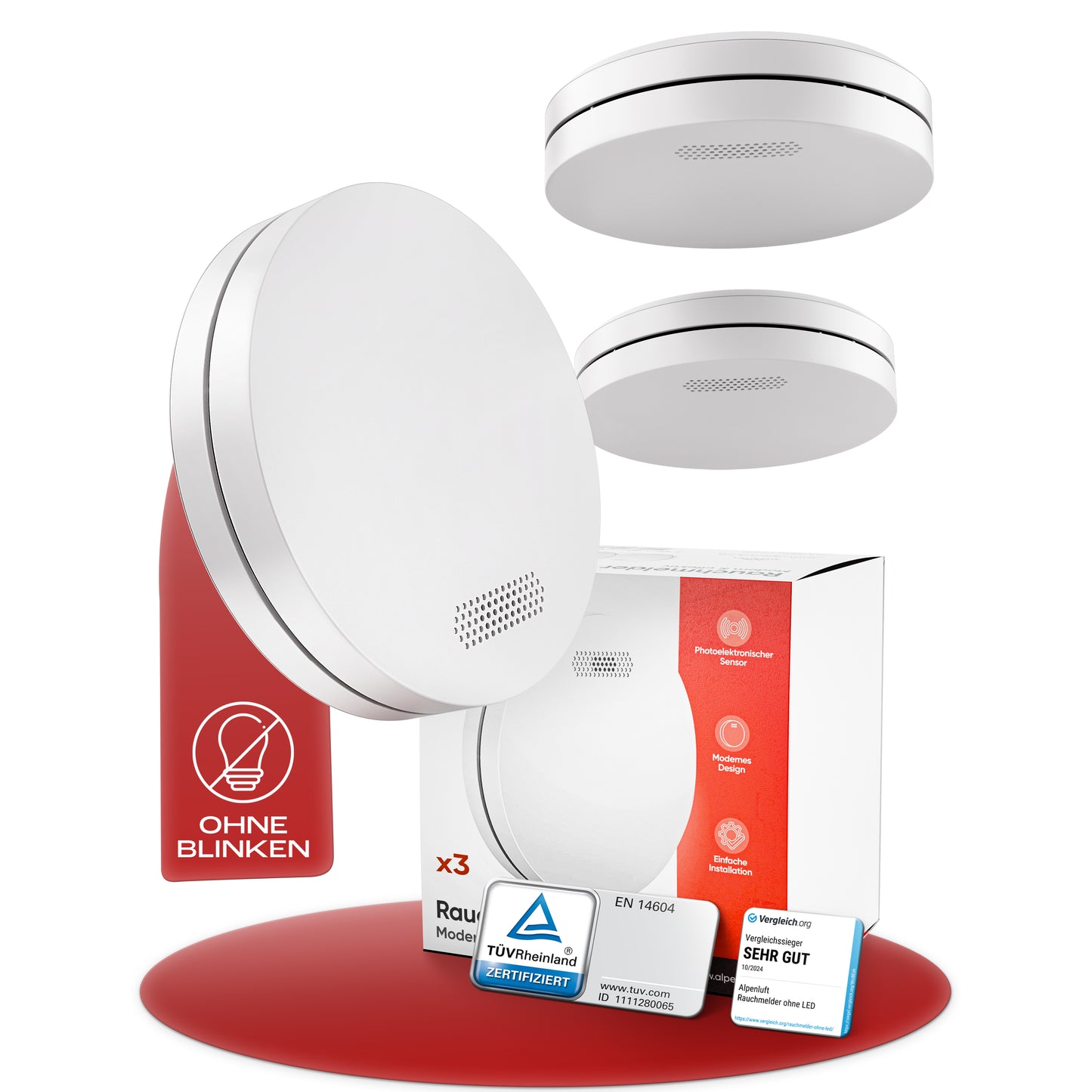 Rauchmelder Standalone 3er Set Hauptbild