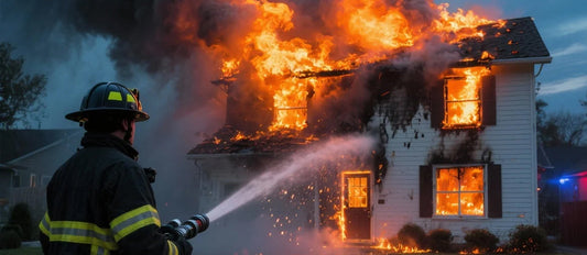 Brennendes Haus - ALPENLUFT Rauchmelderpflicht