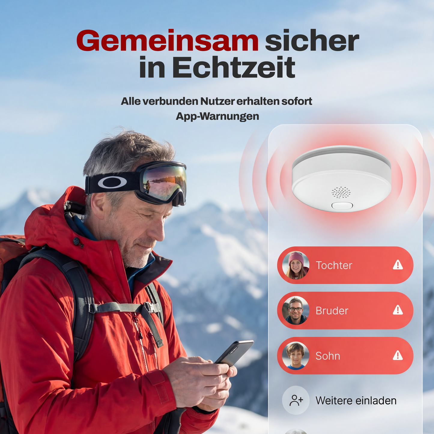 Alpenluft Smart Rauchmelder Smartphone App