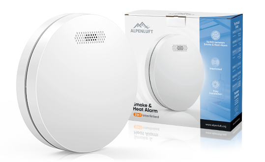 ALPENLUFT Smoke & Heat Detector Wireless Networked Product Image Banner