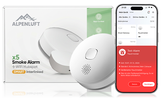 ALPENLUFT Rauchmelder Standalone Produktbild Banner