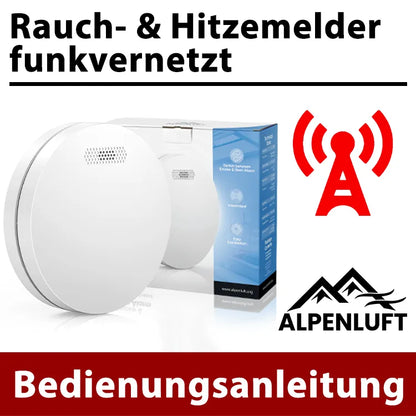 Rauch- & Hitzemelder funkvernetzt - 10 Jahres-Batterie