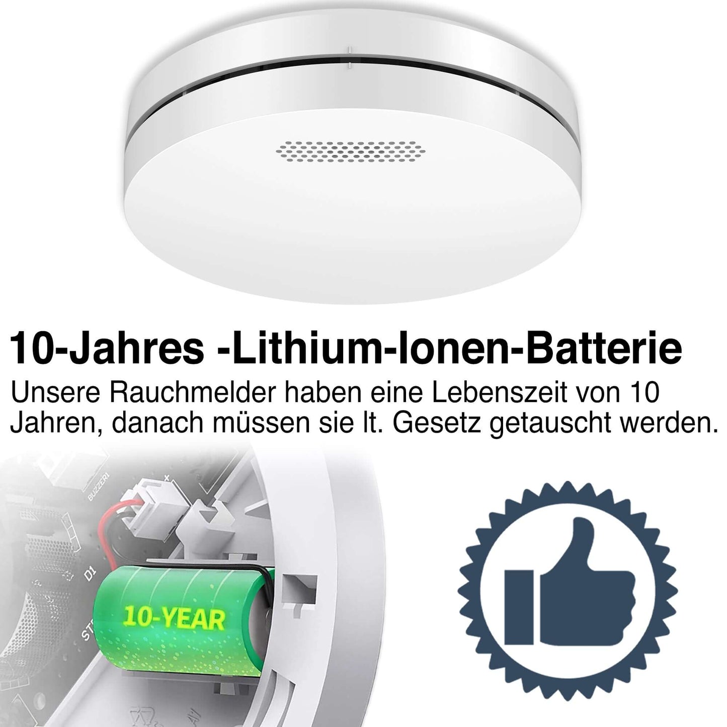 Alpenluft Rauchmelder 10-Jahres-Batterie Visual